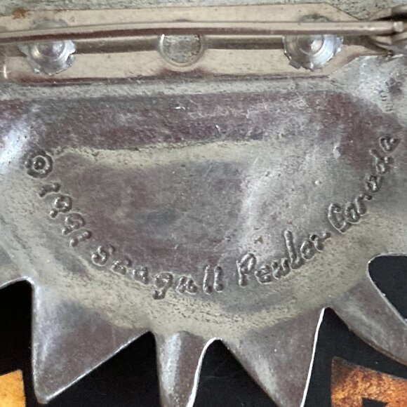 Radiant vintage brooch signed Seagull Pewter - Picture 4 of 4